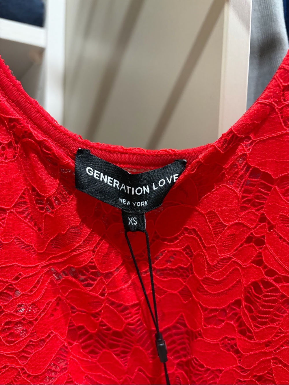 Generation Love Red Lace Tank Bodysuit - Picture 3 of 3